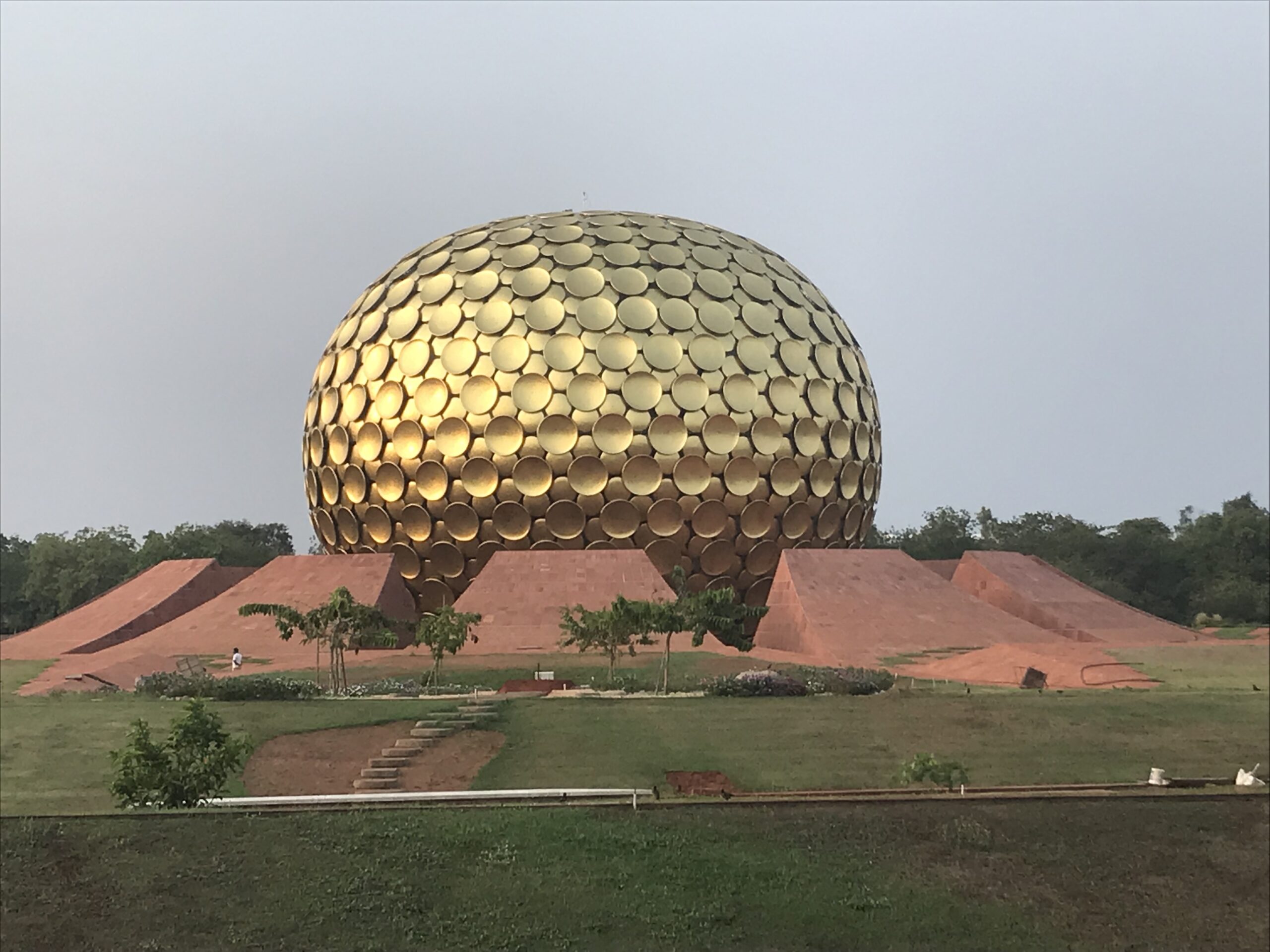 THe Matrimandir in the centre of Auroville