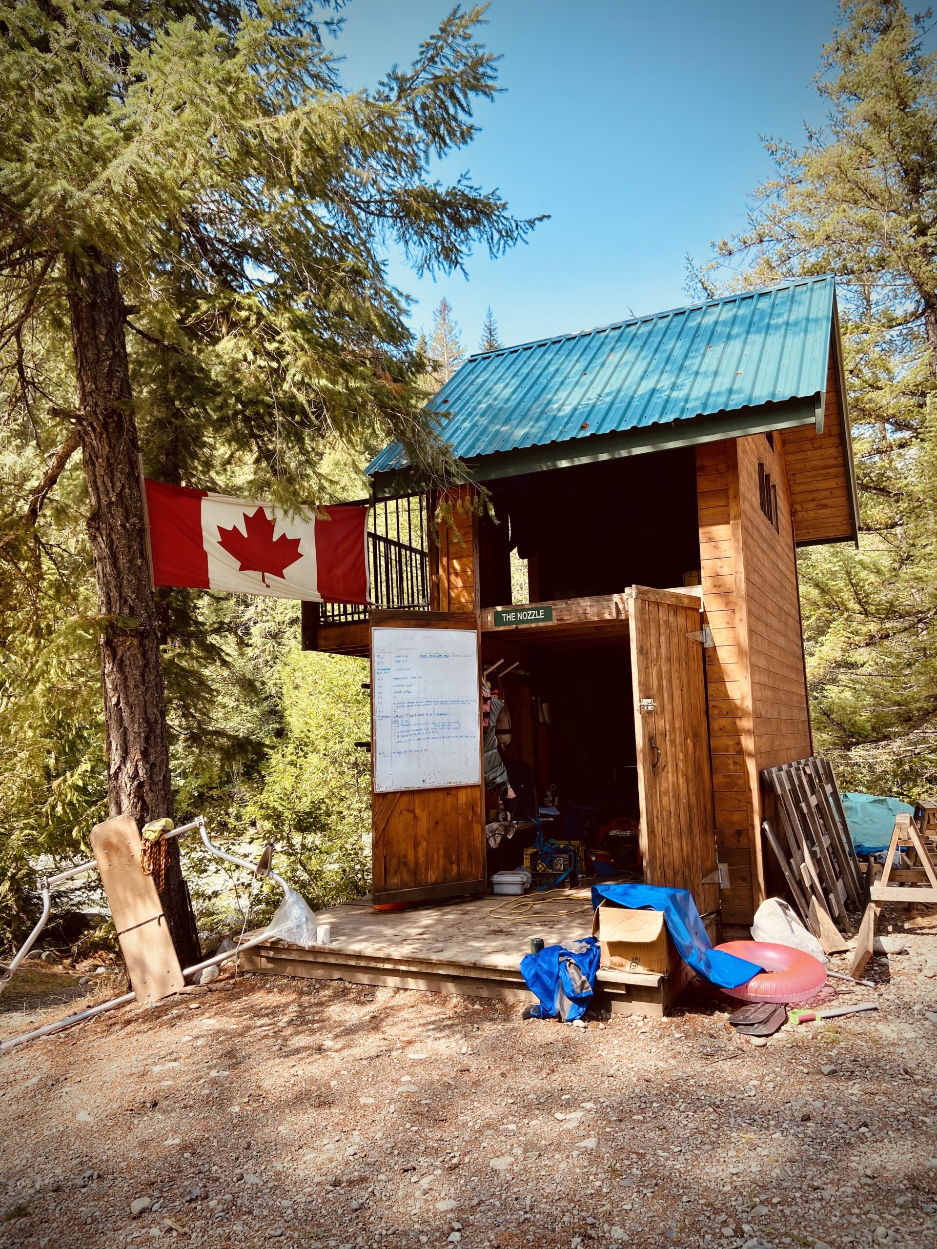 Shed with Canadian flag