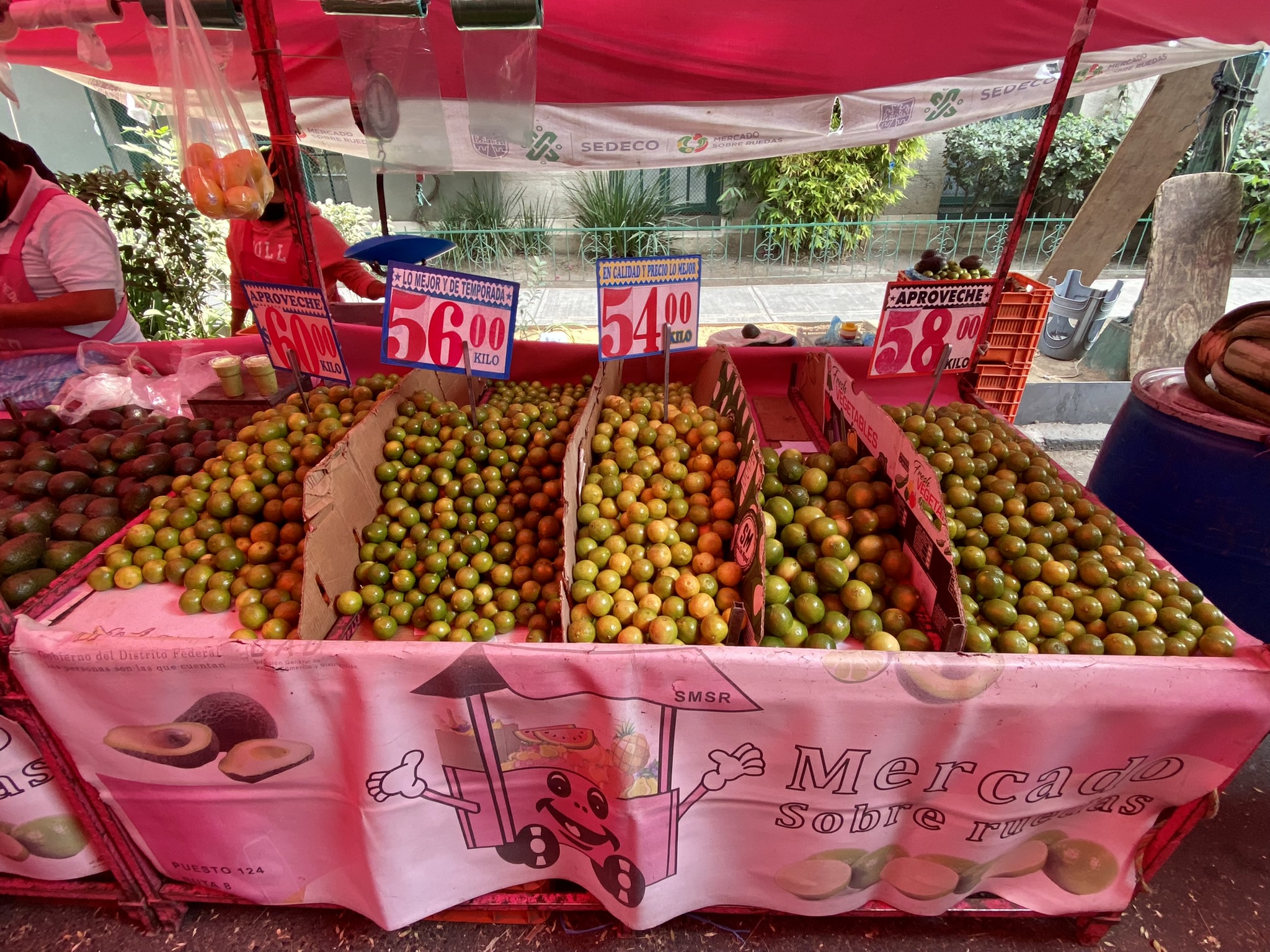 Assorted limes at market