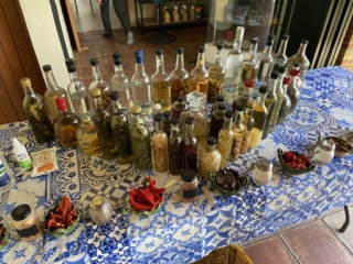 Bottles of infused mezcals